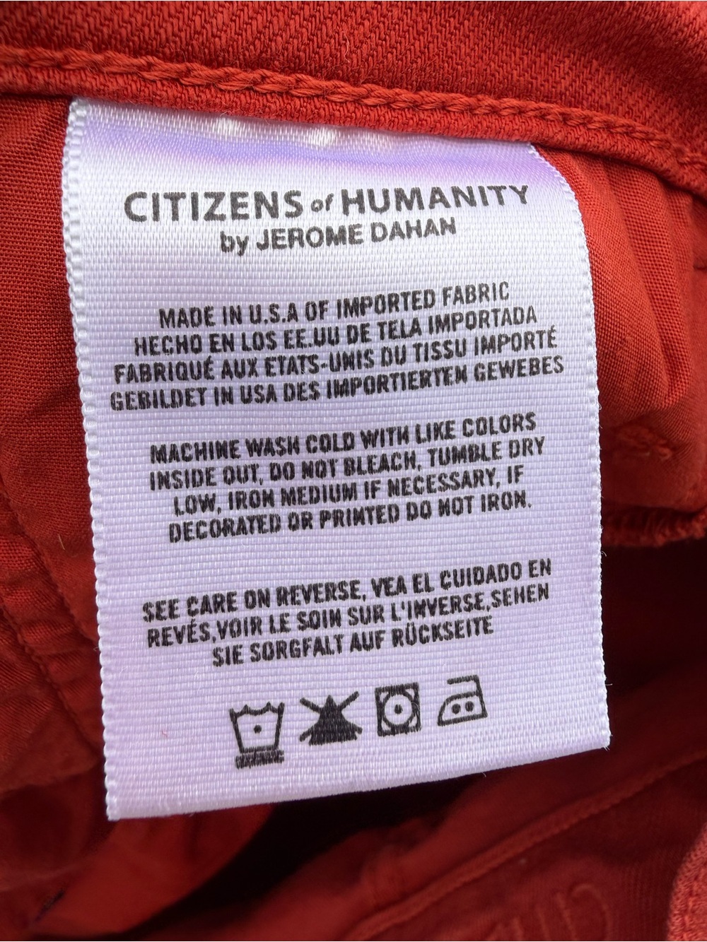 Citizens of Humanity Red/ Orange Stretch Jeans Size 28 Made in USA - Picture 6 of 9